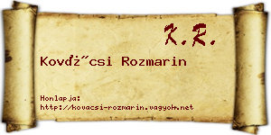 Kovácsi Rozmarin névjegykártya